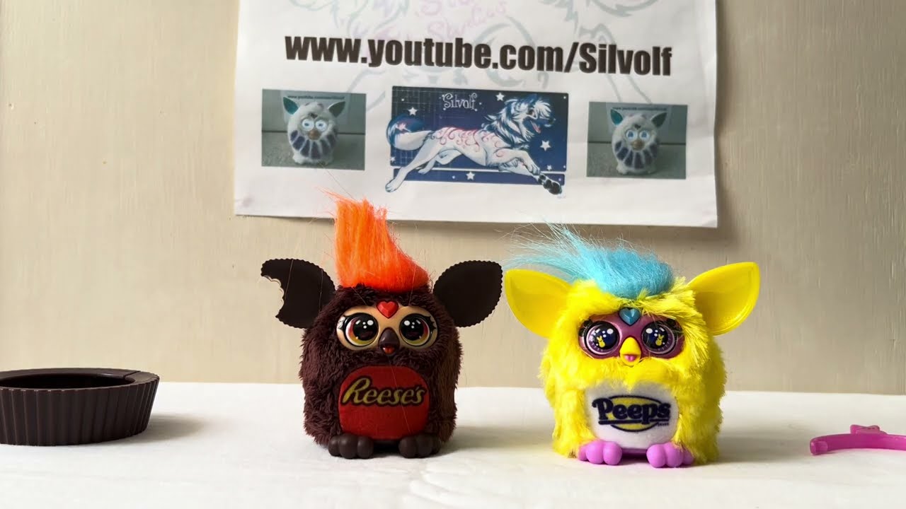Reeses and Peeps Furby Furblets Comparison and Interaction