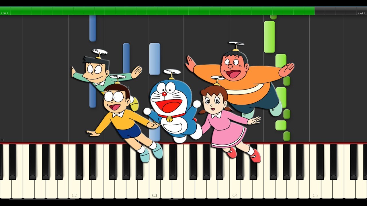 Doraemon, El Gato Cósmico [Piano Tutorial] - (Synthesia)