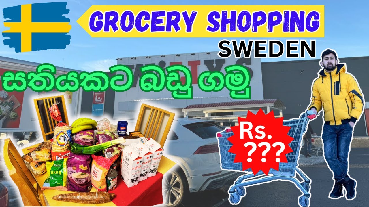 Sweden Grocery Shopping/ Sweden වල සතියකට යන බඩු වල මිල බලමුද?/ Prices of goods/Sweden in Sinhala/