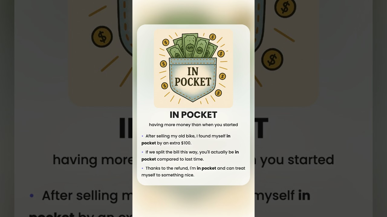 In Pocket - English idiom #idiom #vocabulary #inPocket #english #learnenglish