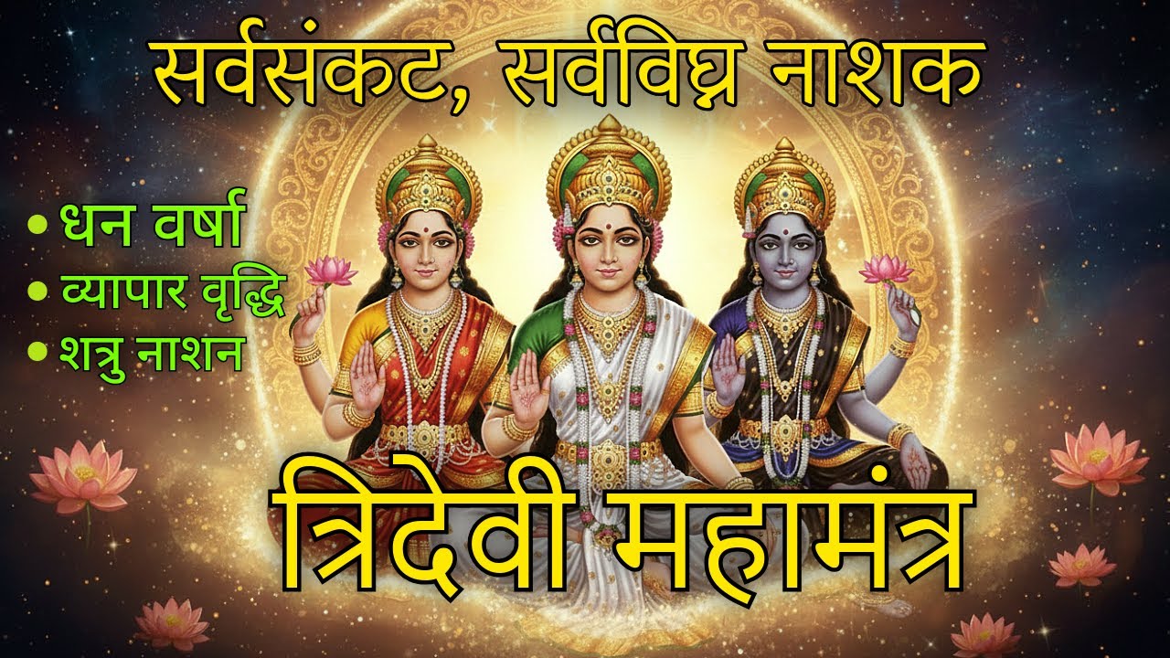 त्रिदेवी मंत्र | Lakshmi Saraswati Kali Mantra | धन, विद्या, शक्ति एक साथ पाएं | Tridevi Mantra