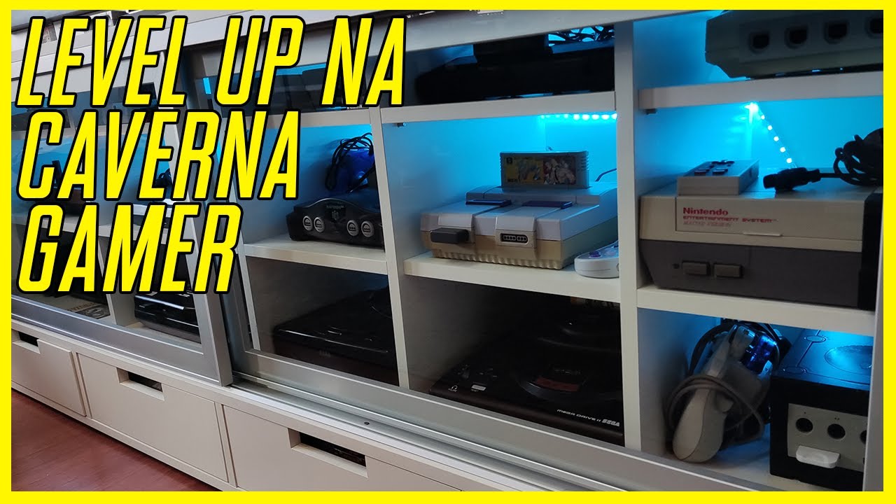 Caverna gamer com a minha cole&ccedil;&atilde;o de consoles subiu de n&iacute;vel!