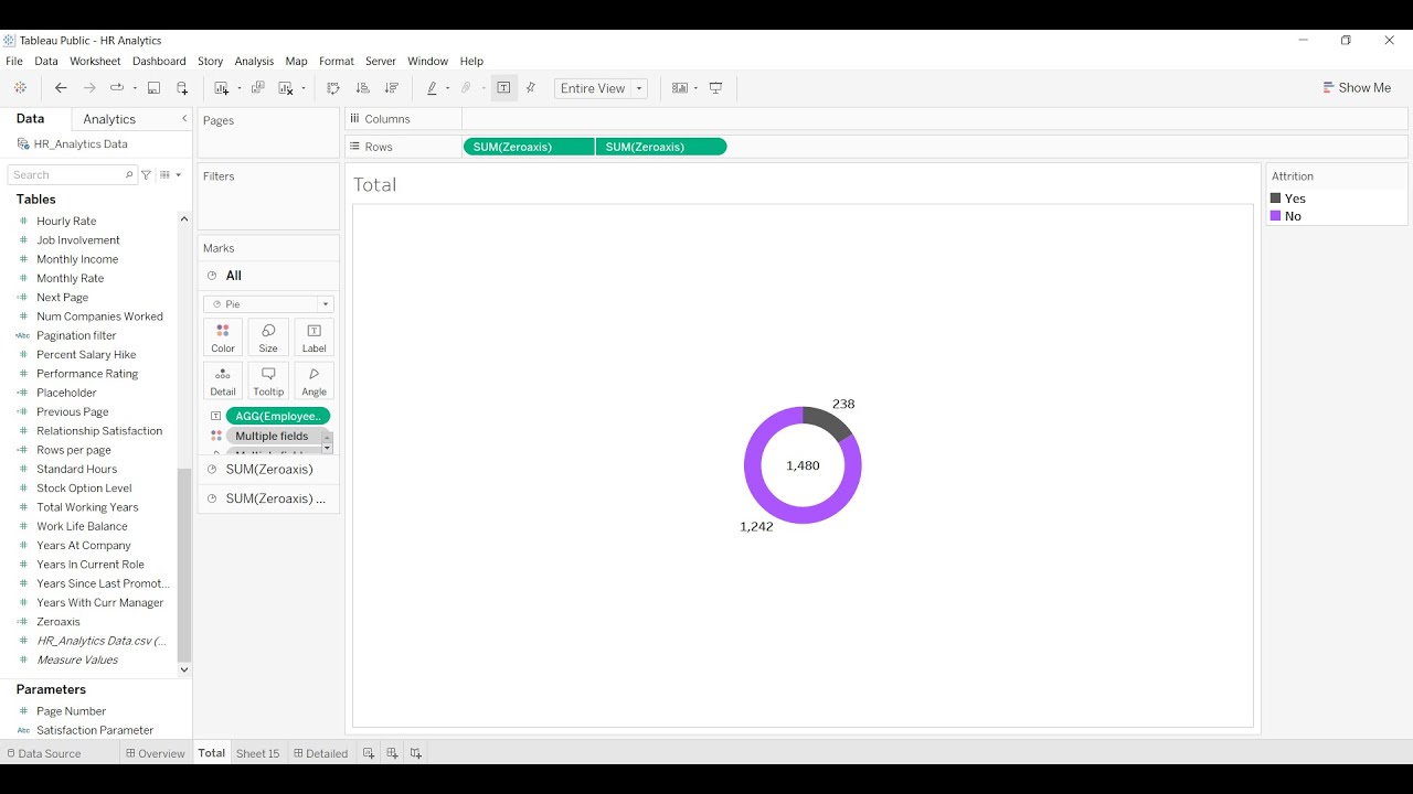 Quickly create Donut Chart in Tableau