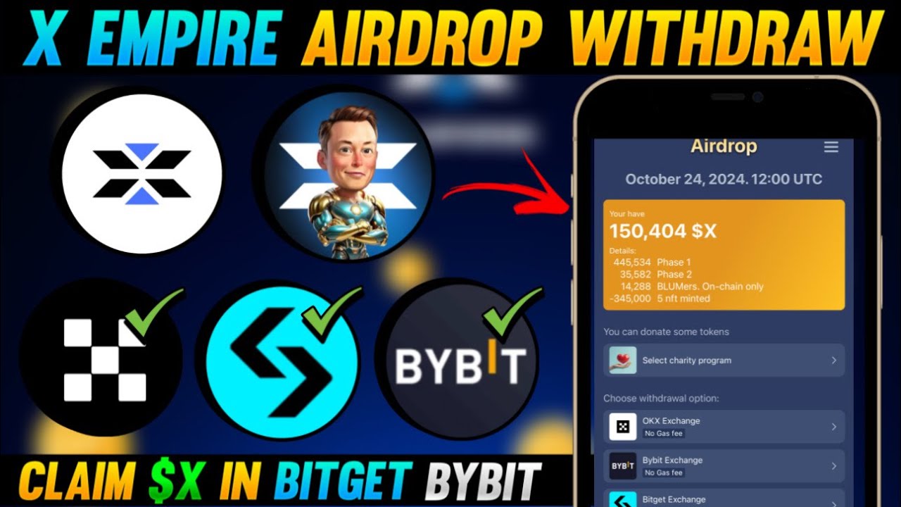 How to withdraw $X (X Empire) Airdrop in bitget, bybit, okx | X Empire Airdrop Airdrop Withdraw