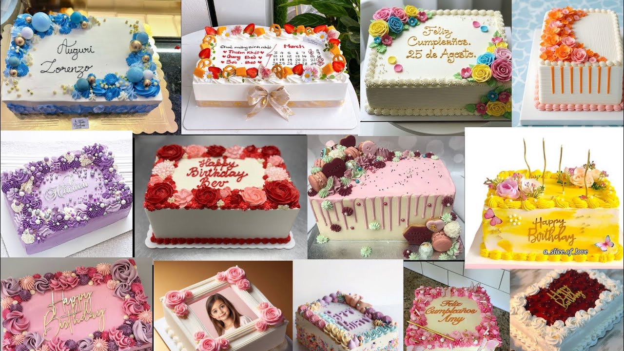 💖 Trending Square Sheet Cake Designs 2025/Rectangle Cake/Anniversary Cake/Birthday Cake/Cake Designs