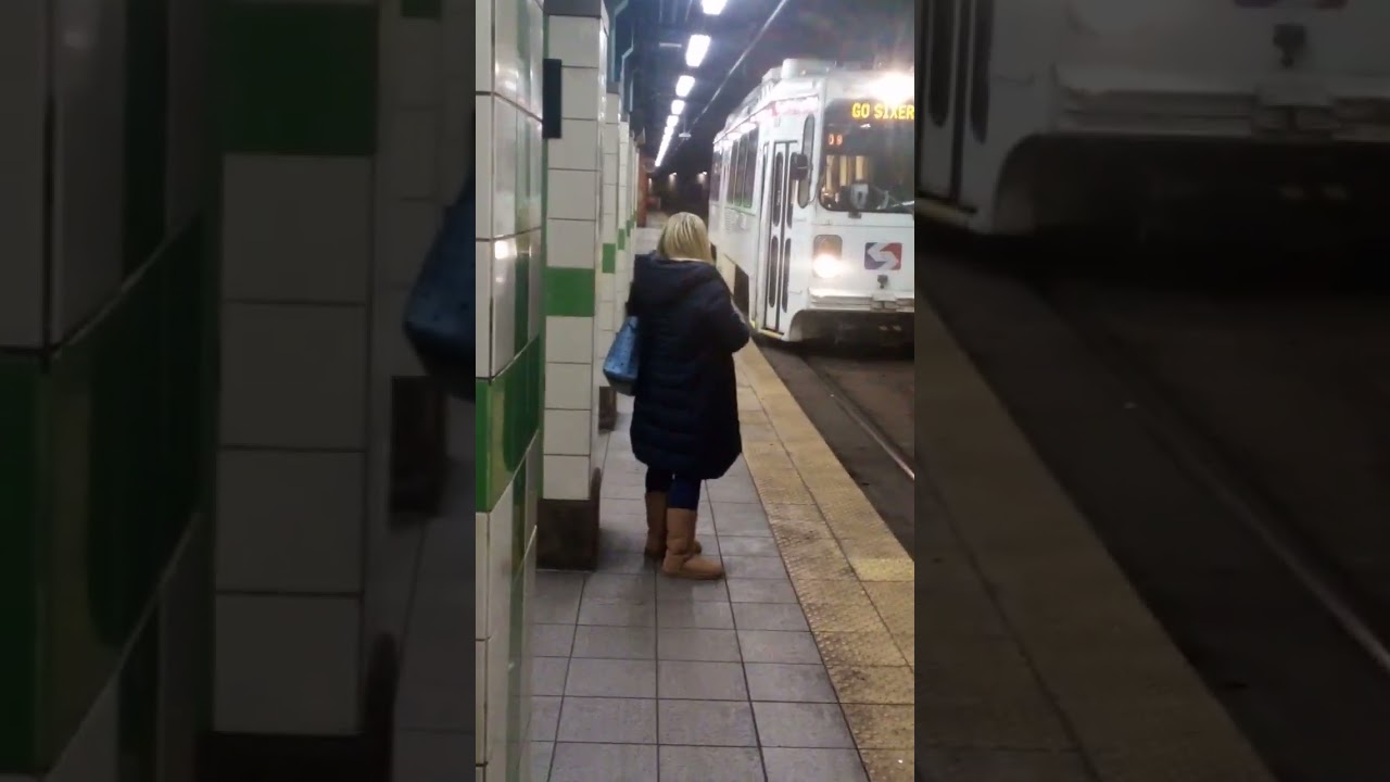 SEPTA trolley action at 13th Street Station