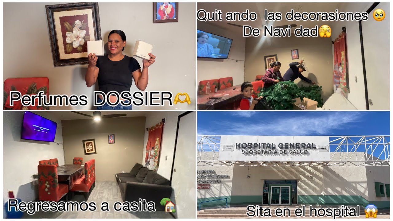 Perfumes DOSSIER ✨sita en el hospital 🏥 porfin quitamos todo lo de navidad 🥹regresamos a casa 🫣