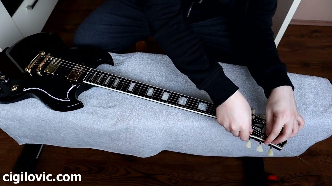 Epiphone SG Custom Ebony Restringing & Instrument Care