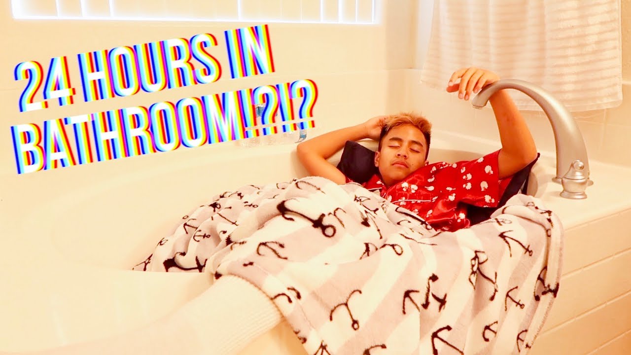 24 HOUR OVERNIGHT BATHROOM CHALLENGE (BAD IDEA) | SAM SHOAF
