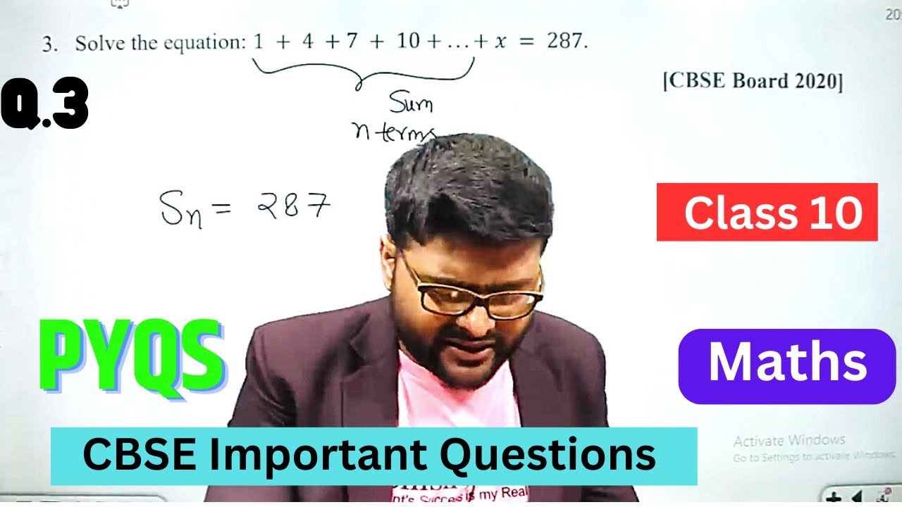 Solve the equation: 1 + 4 +7 + 10 + ...+ x = 287.[CBSE Board 2020]