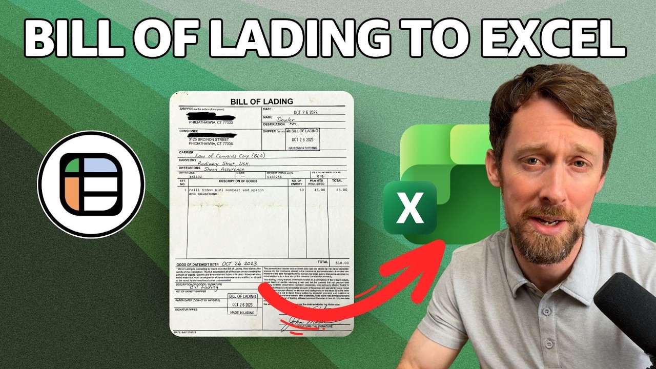 Bill of Lading to Excel (Fastest Way 2026)
