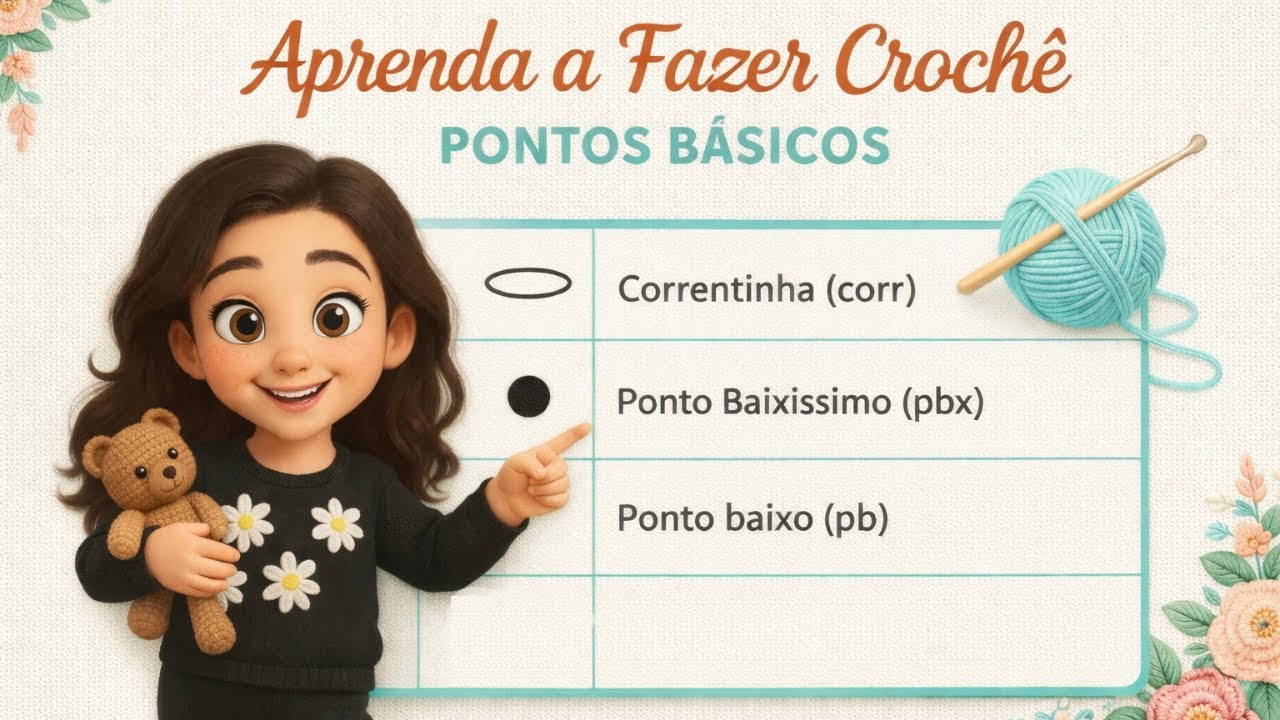 Crochê do Zero – Guia Completo para Iniciantes 🧶 | Pontos Básicos Passo a Passo