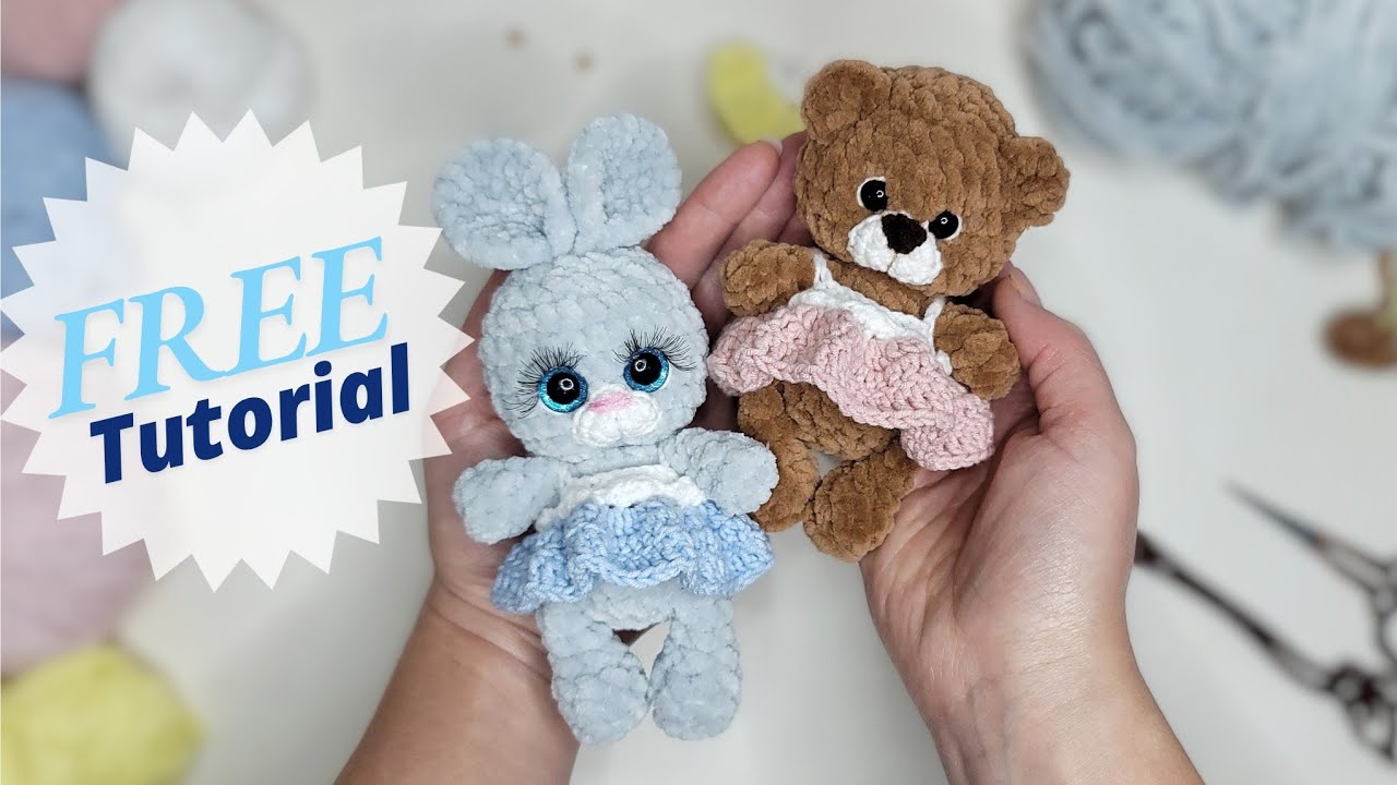 Crochet Dress for a Small Amigurumi Toy | Free crochet tutorial for beginners