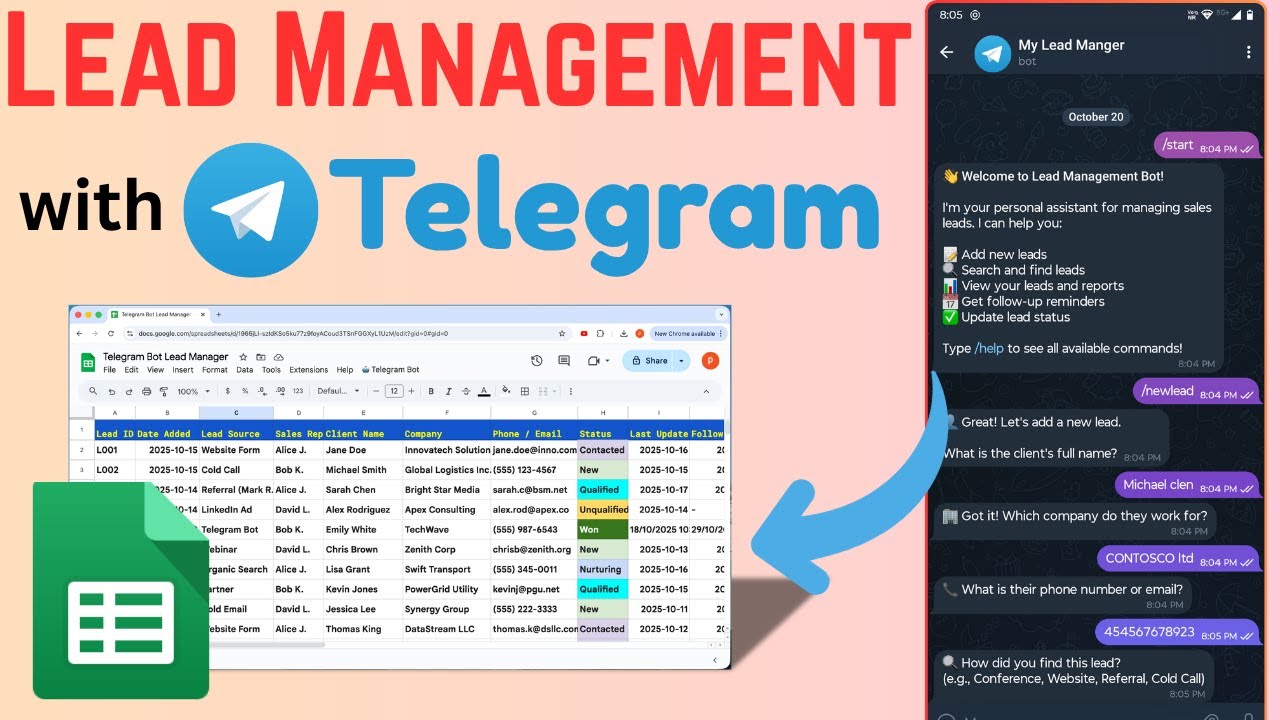 Лучший Telegram-бот для управления лидами #googlesheets #appsscript