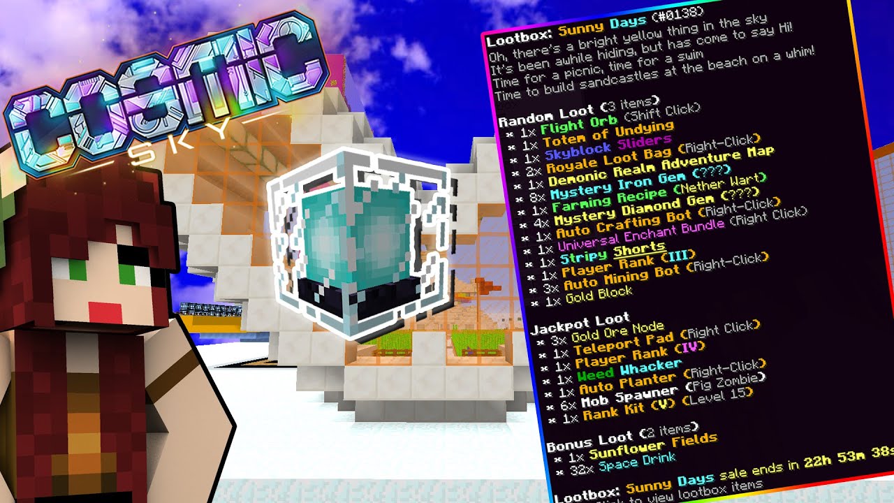 NEW Sunny Days LootBox & Channel Update! | Minecraft Cosmic Sky part 28