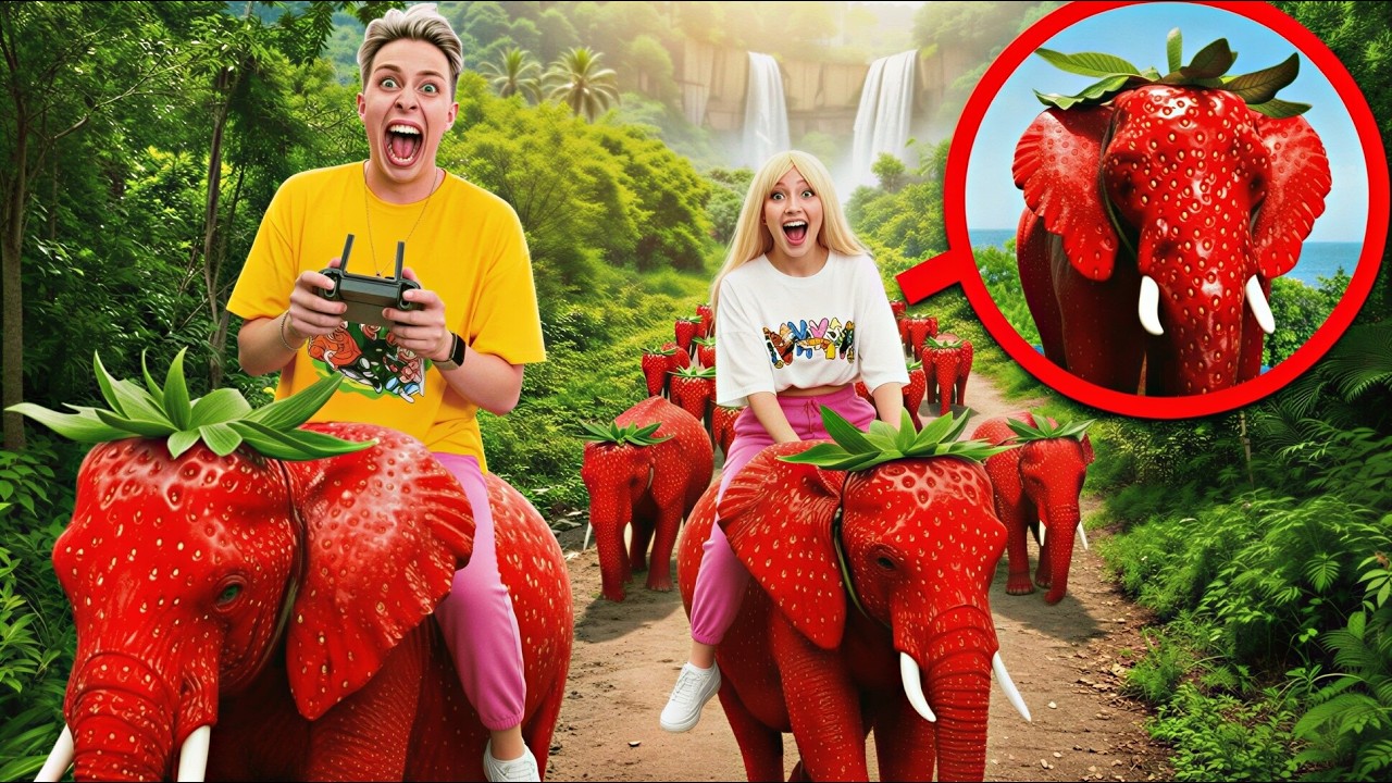 мой дрон снял STRAWBERRY ELEPHANT в Реальной Жизни!