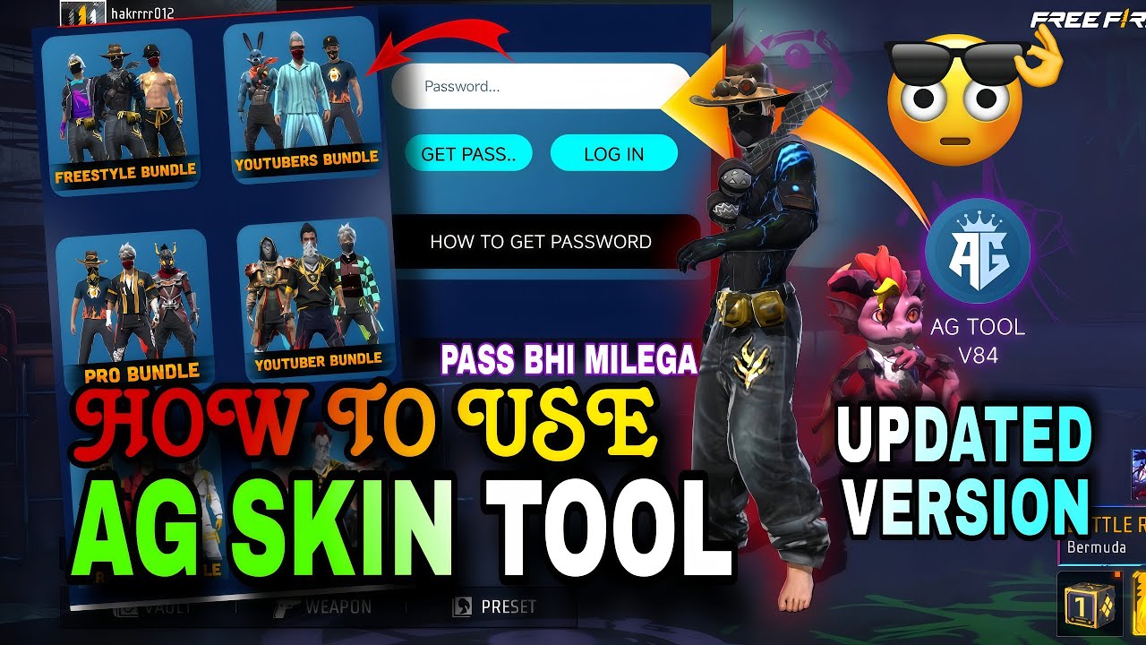 🔥tow to use FF Skin Tool Password 2025 | Free Fire ob50 updateAll Skins Unlock 😱🔥”#AGSkinTool