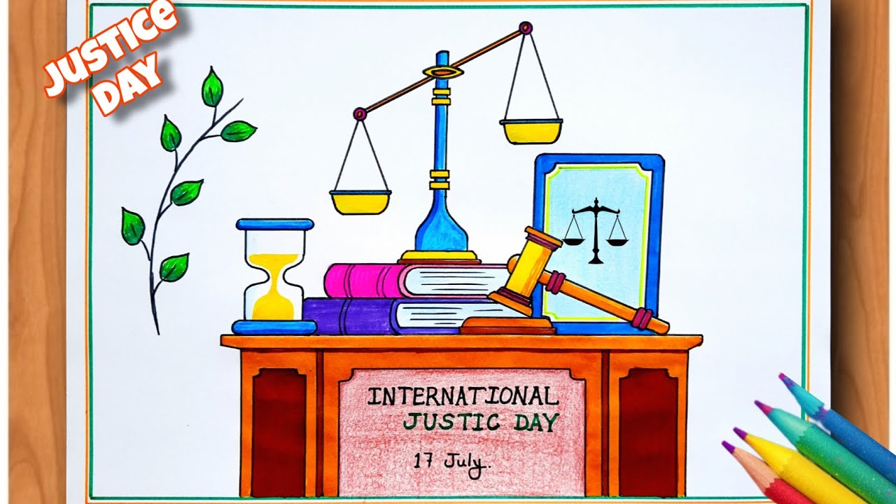 World Day Of Social Justice Poster drawing easy |Justice Day drawing| Constitution day drawing easy