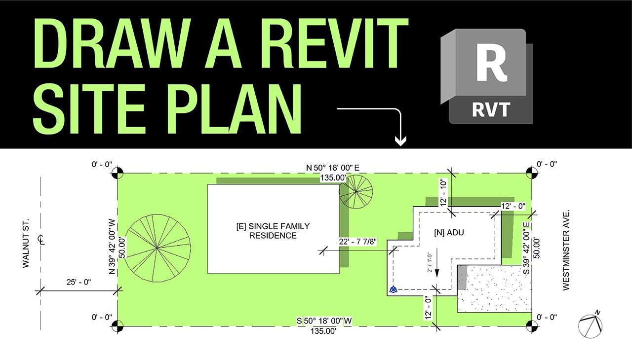 Нарисуйте план участка для вашего ADU в Revit