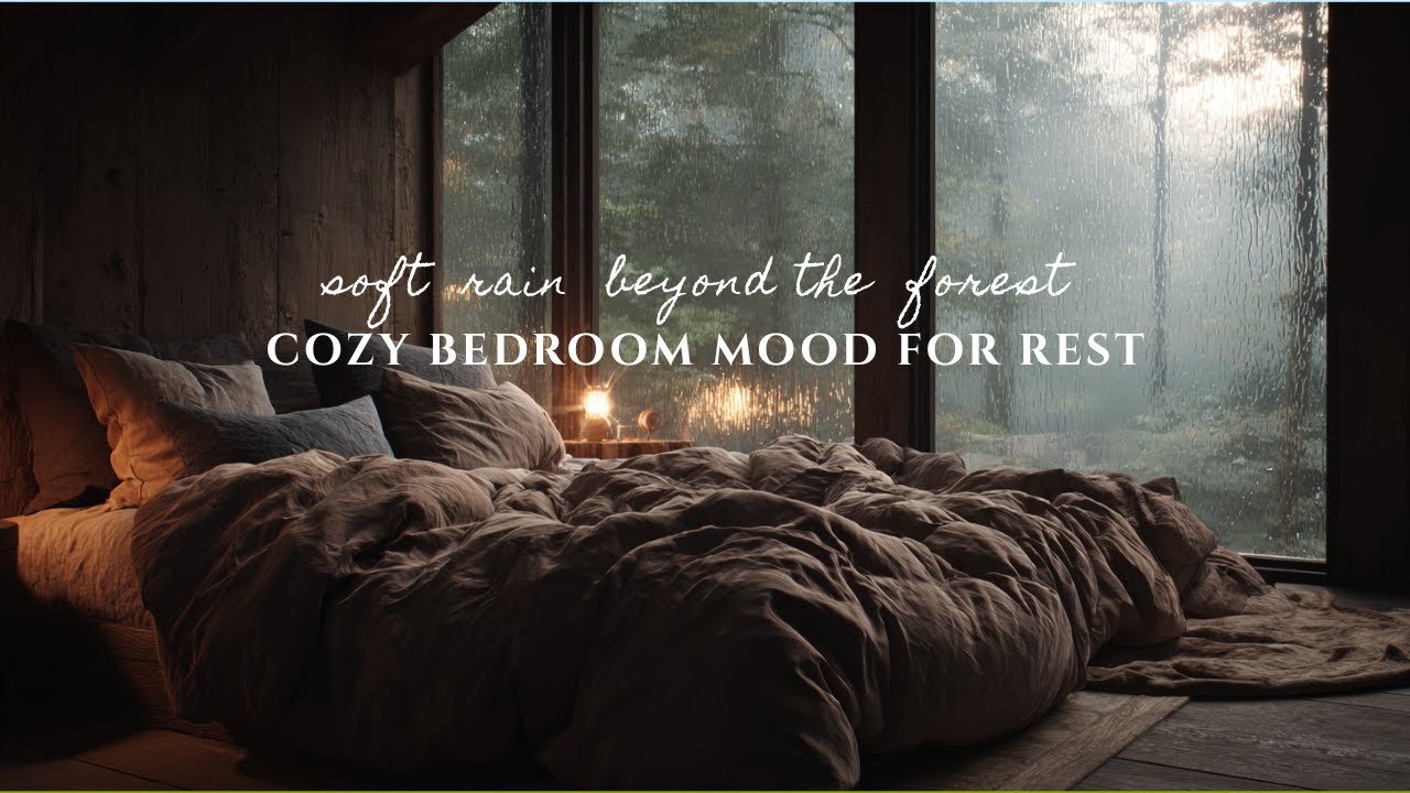 Soft Rain Beyond the Forest | Cozy Bedroom Mood for Rest