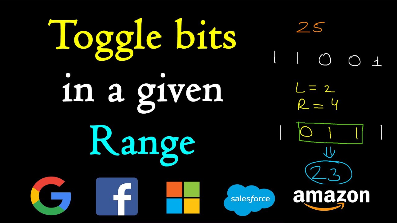 Toggle bits in a given range