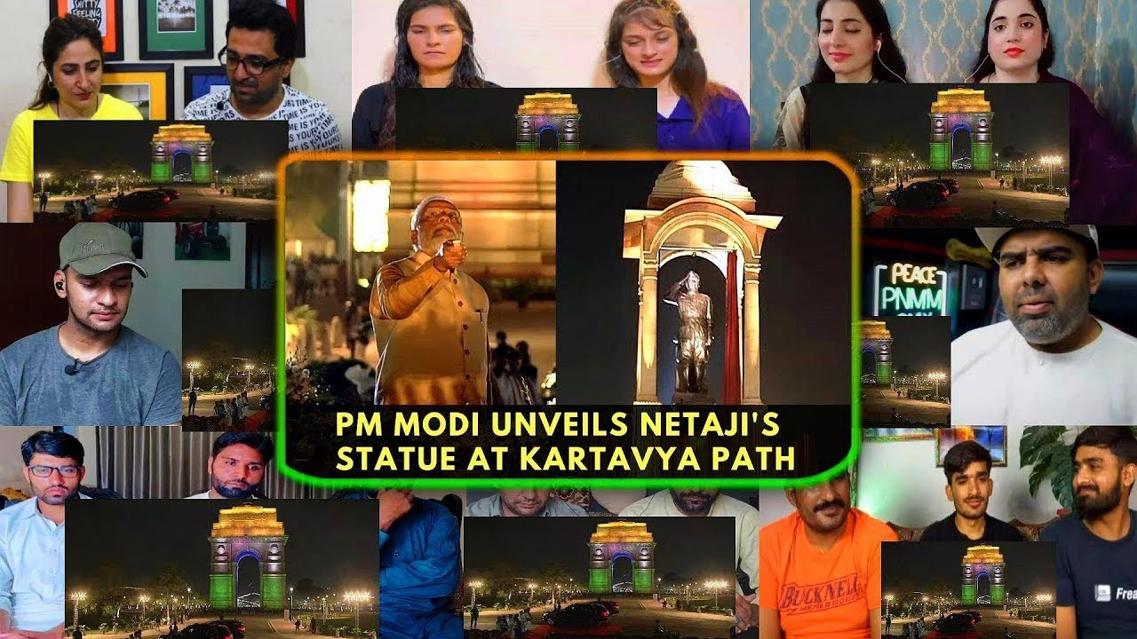 PM Modi unveils statue of Netaji Subhas Chandra Bose at India Gate | Kartavya Path | Mashup Reaction