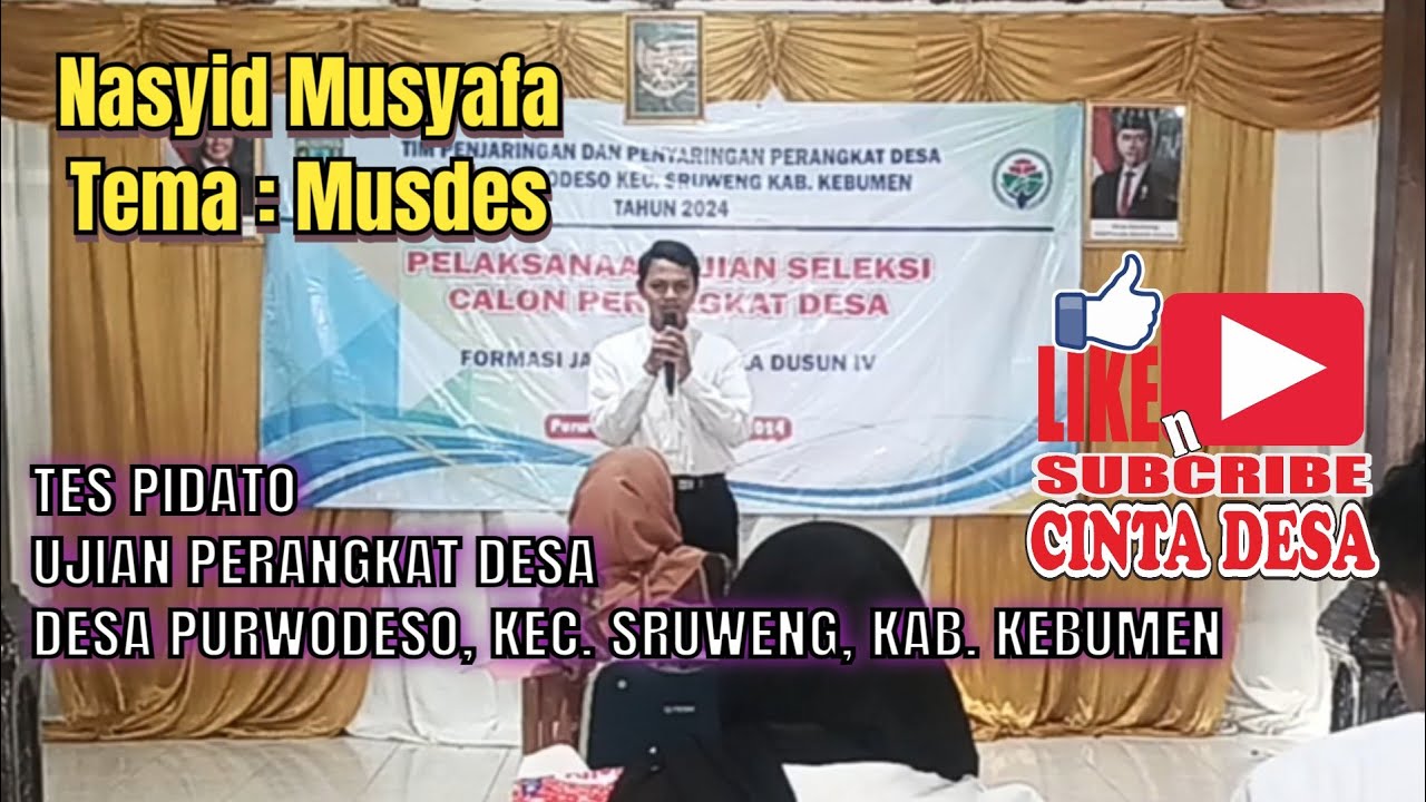 Tes Pidato Ujian Perangkat Desa Purwodeso || Tema:  Musdes_Nasyith Musyafa