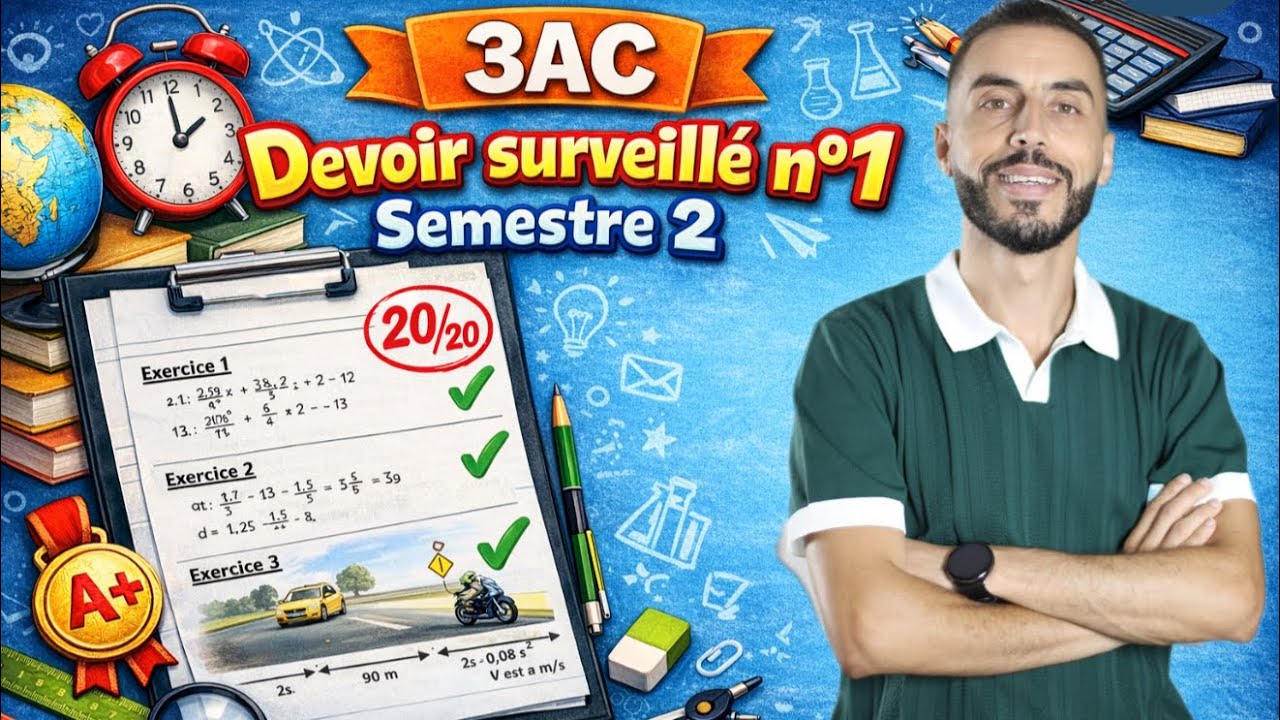 3AC: Correction du devoir surveillé 1 semestre 2 Physique تصحيح الفرض الأول للثالثة إعدادي 