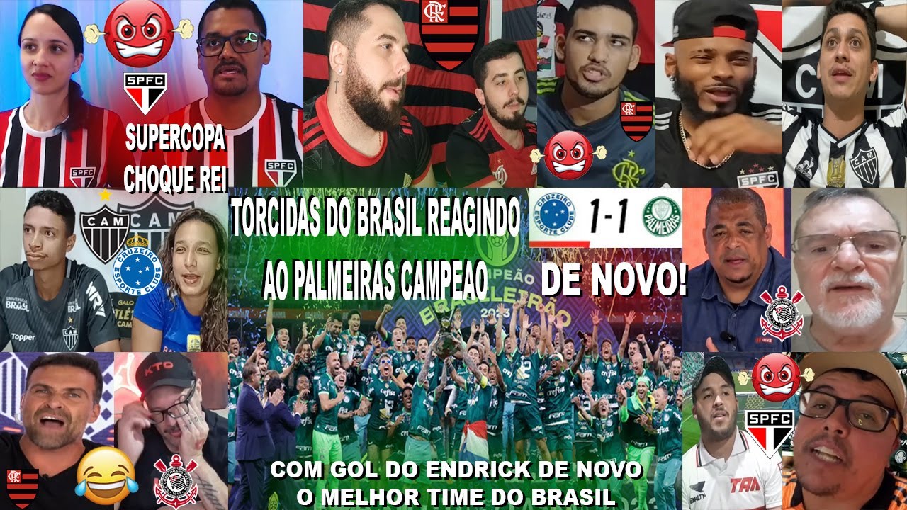 TORCIDAS DO BRASIL AO PALMEIRAS CAMPEÃO BRASILEIRO COM GOL DO ENDRICK 1X1 CRUZEIRO