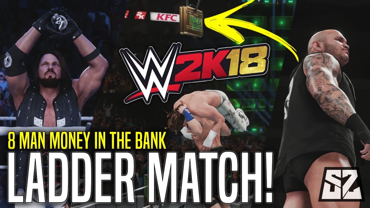 WWE 2K18  : 8 Man Money in the Bank Ladder Match! (AJ Styles, Randy Orton) (Exclusive Gameplay)