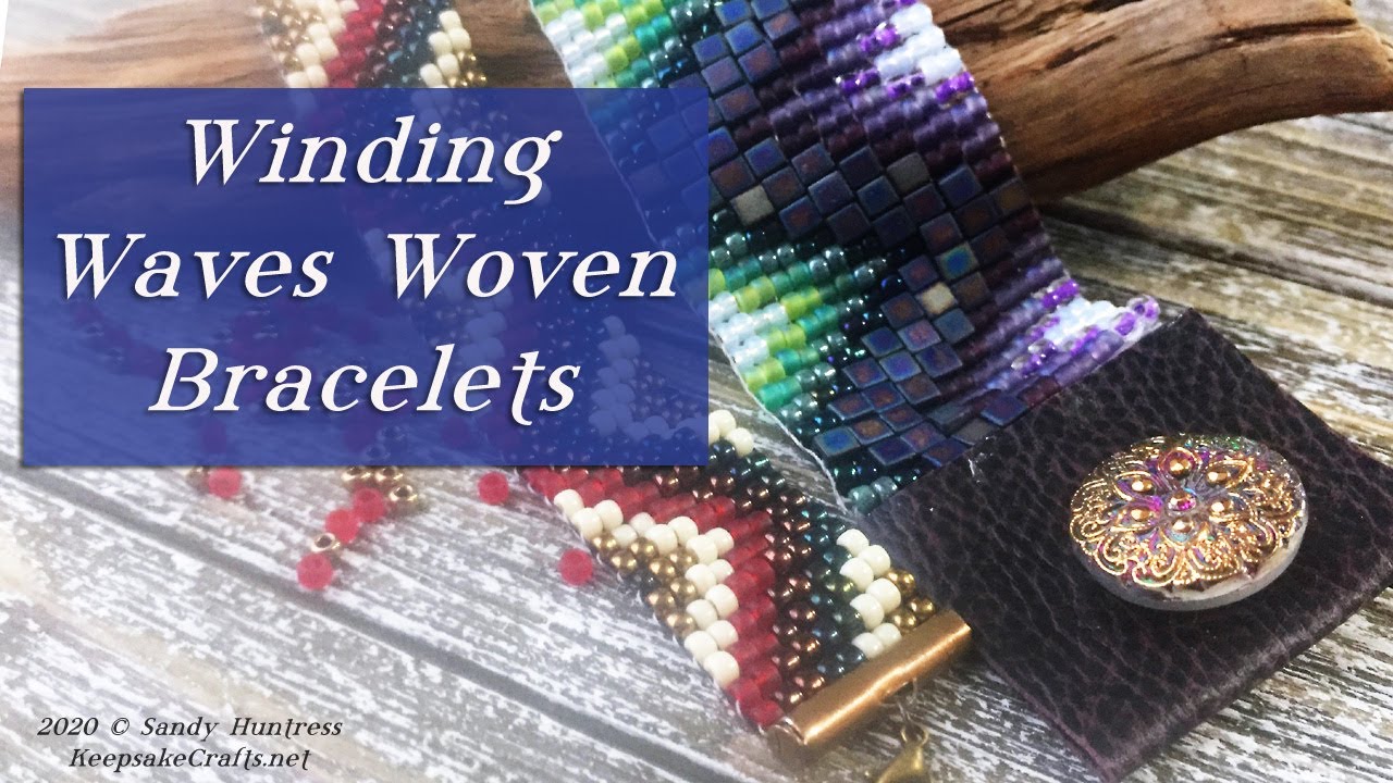 Winding Waves Woven Bracelet- Loom (or No-Loom) Bead Weaving Jewelry Tutorial