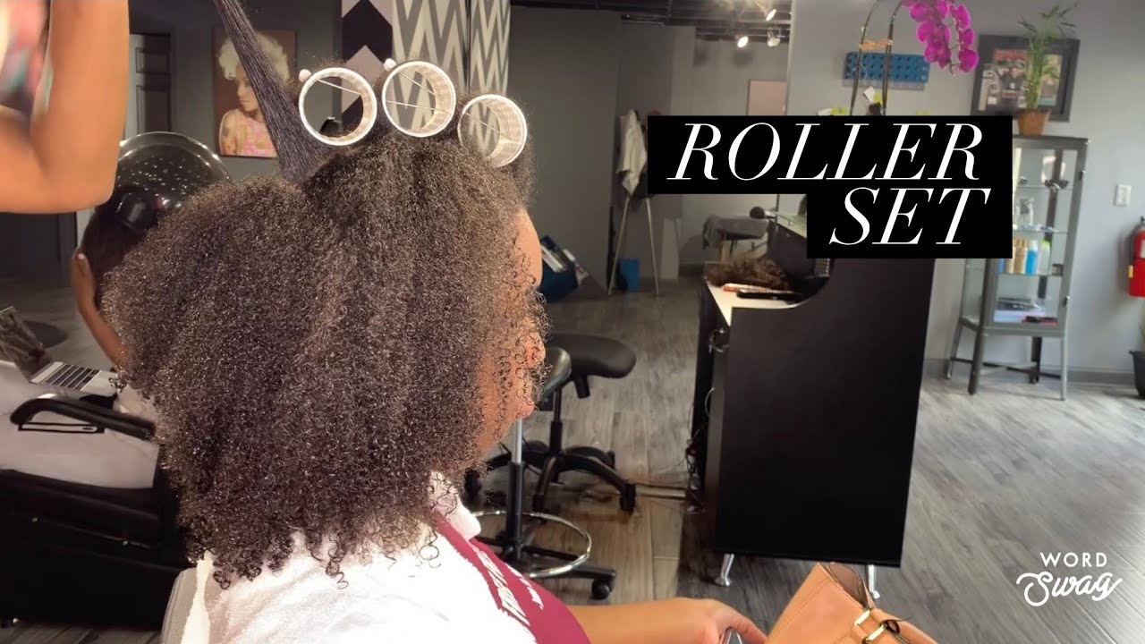 Tension roller set on natural hair
