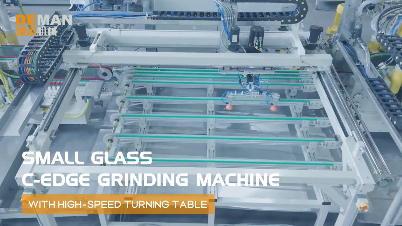 DEMAN Machine - Two Double Edgers with High-Speed Turning Table for Small Glass Processing