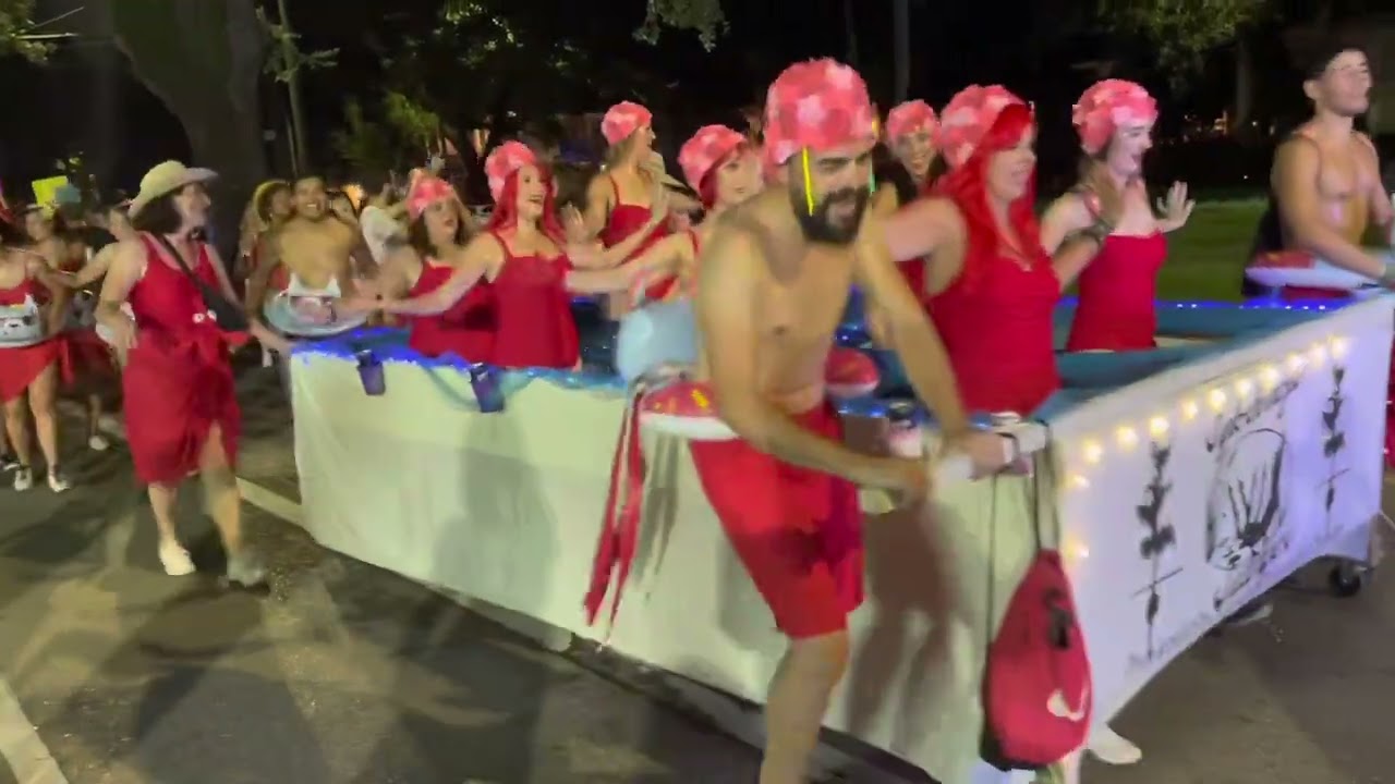 Synchronized swimmers star in the Midsummer Mardi Gras parade 2022 in New Orleans