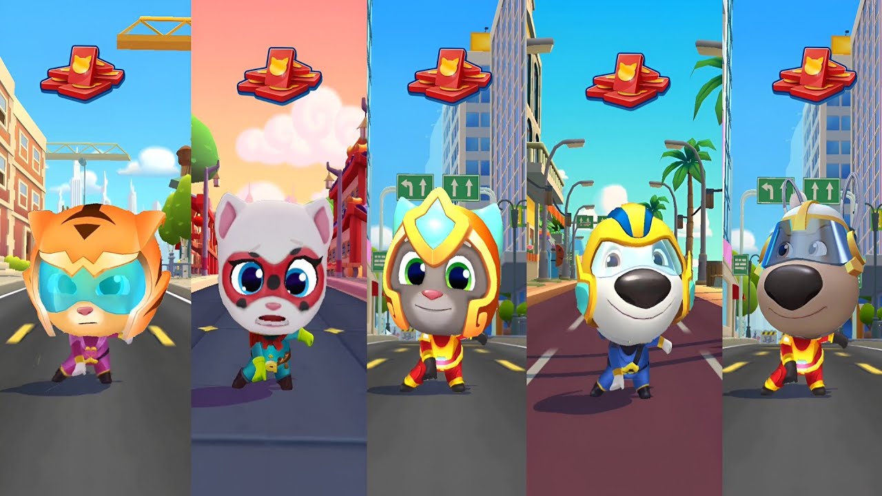Talking Tom Hero Dash 🔥 All Heroes PREMIUM Outfits UNLOCKED vs Bosses Trapped in Cages | NEW Battle