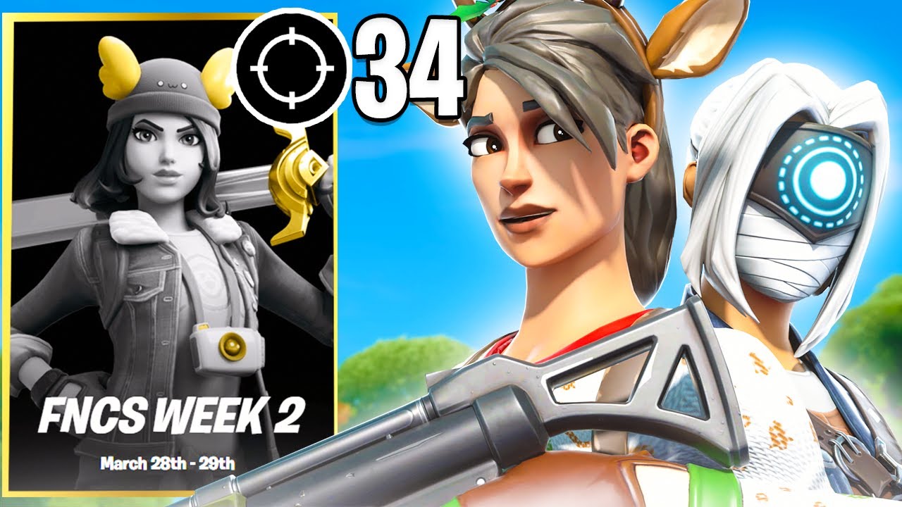 Победа с 34 убийствами, нажатыми клавишей W, в парном турнире FNCS с LeTsHe (Fortnite Tournament)