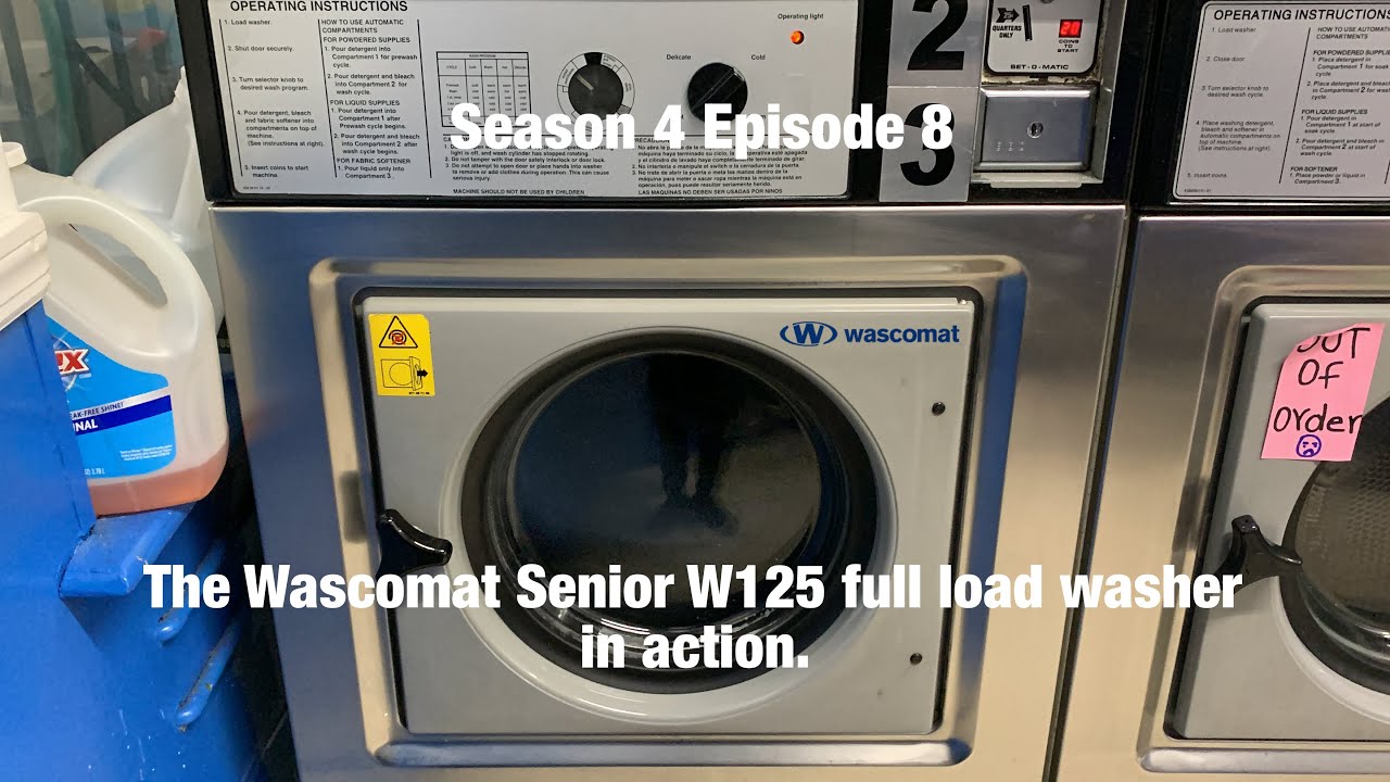 Laundromat day S4 Episode 8 The Wascomat Senior W125 overloaded commercial washer action.
