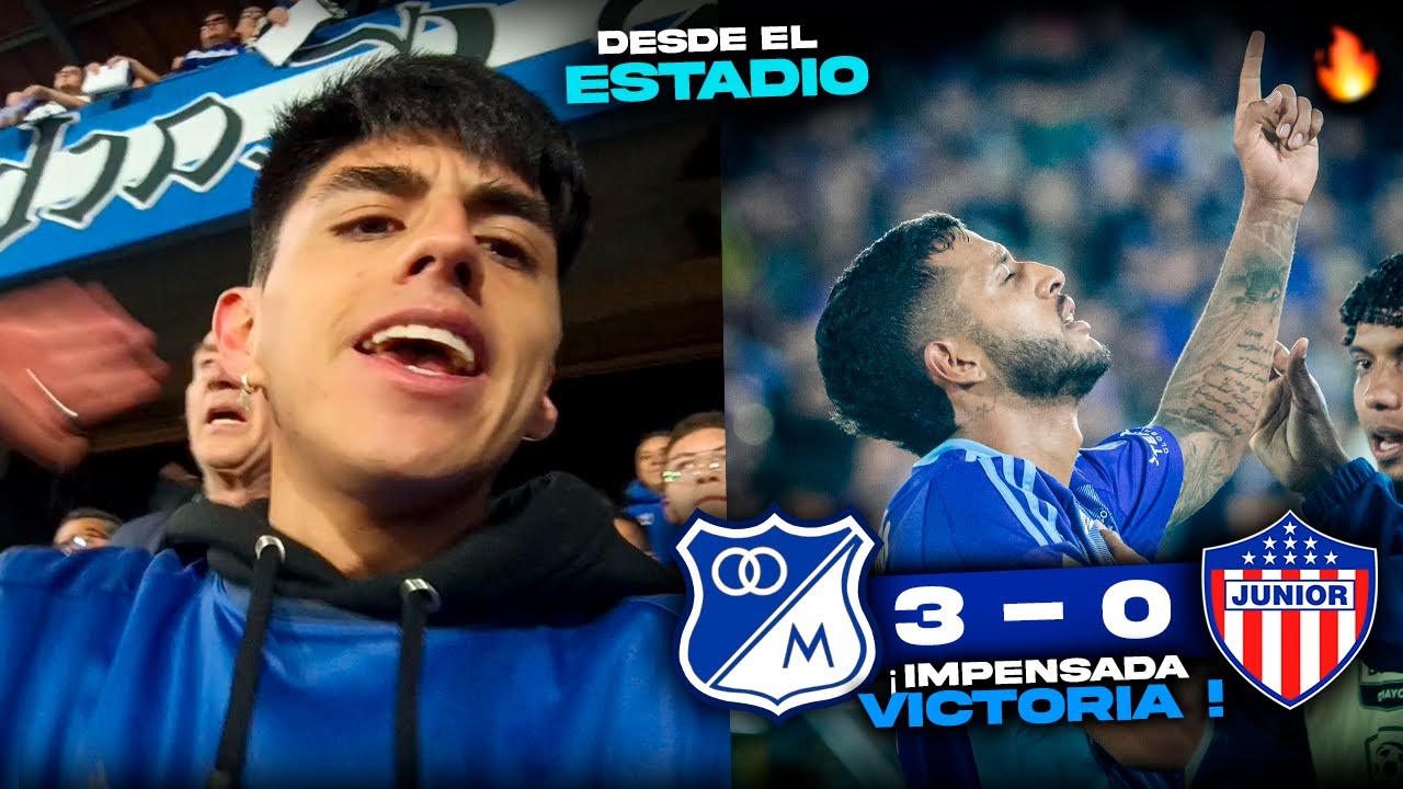 🔥💙INCREÍBLE VICTORIA DESDE LA TRIBUNA Millonarios vs Junior 3-0 Reacción Goles Liga betplay 2025 hoy