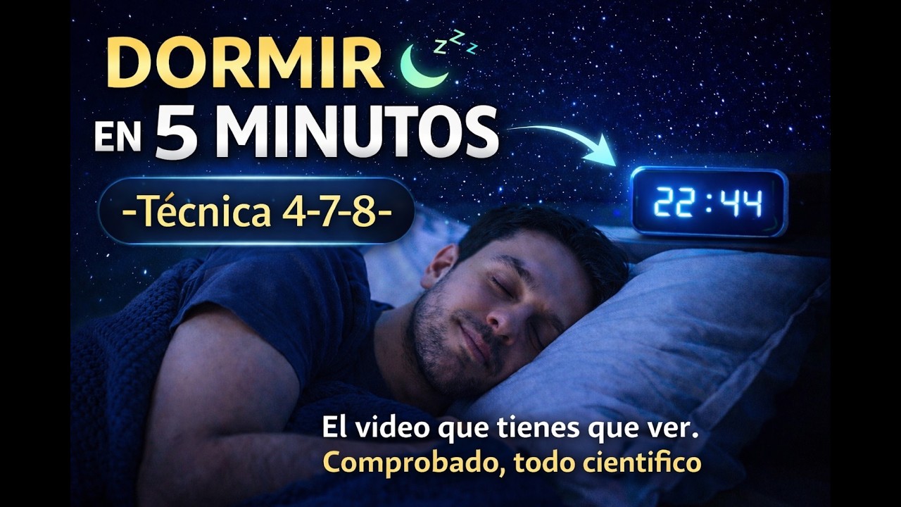 Como DORMIR en 5 minutos rápido. SUEÑO profundo. Técnica 4-7-8. Comprobado, todo científico!