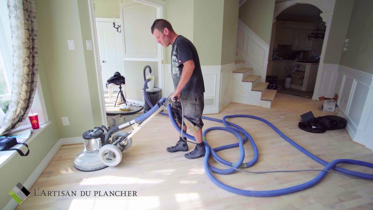 Étapes de sablage d'un plancher -  Avant / Après les travaux de sablage