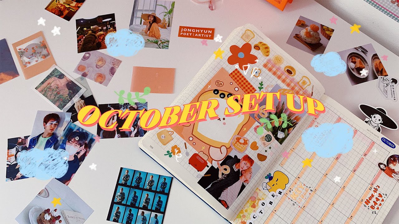 🍊 october set up with me — bullet journal plan + desk decor