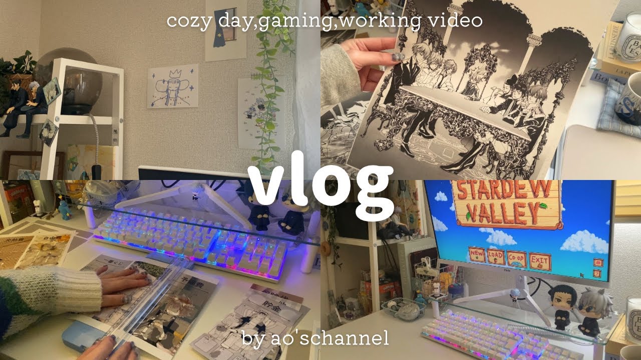 vlog┊大型連休も引きこもりたいインドアオタクの休日🏡‎⊹₊⟡┊月謝シート作成,ゲーム🎮📒