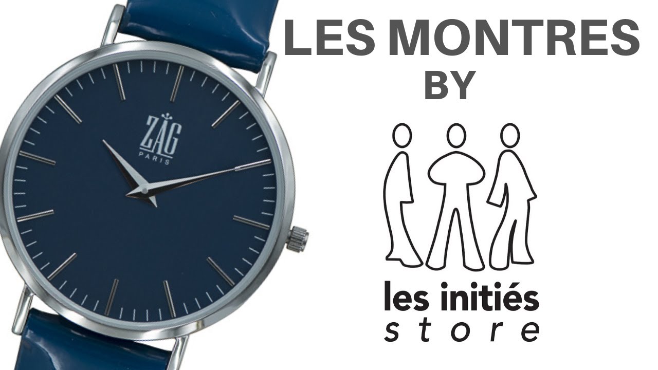 Montre Zag acier marine bracelet cuir marine