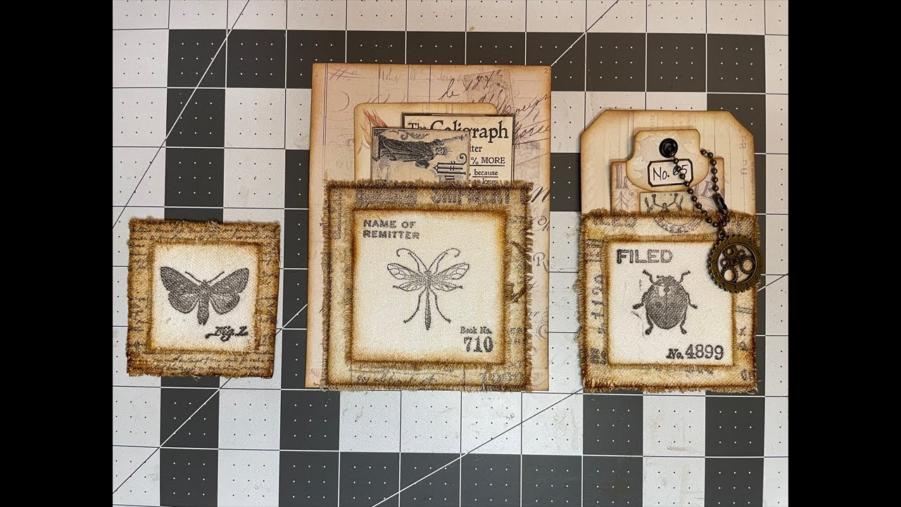 Layered Fabric Specimen Pockets - Ephemera - Never Done Before - Unique