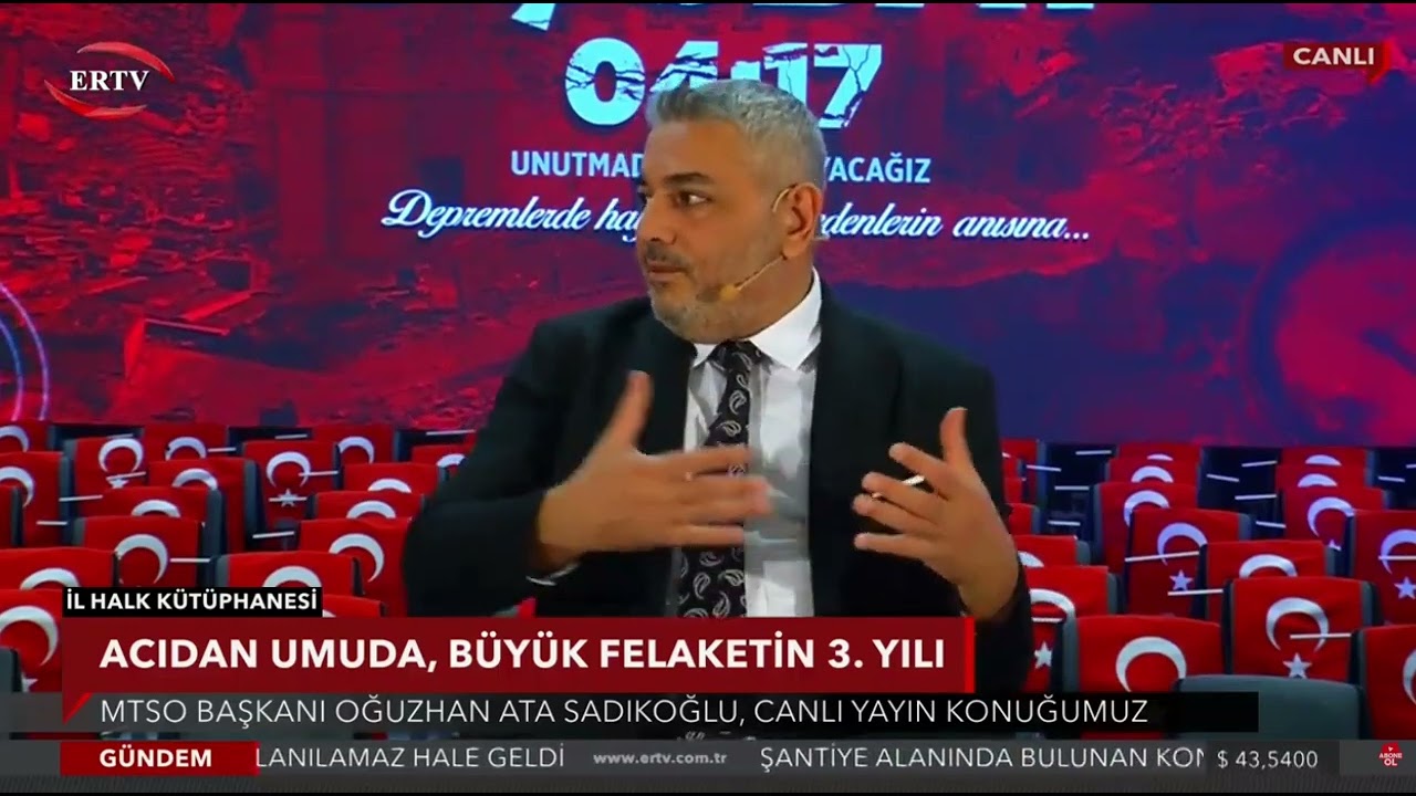 Yönetim Kurulu Başkanımız Oğuzhan Ata Sadıkoğlu, ERTV'de Deprem Özel Yayınına katıldı
