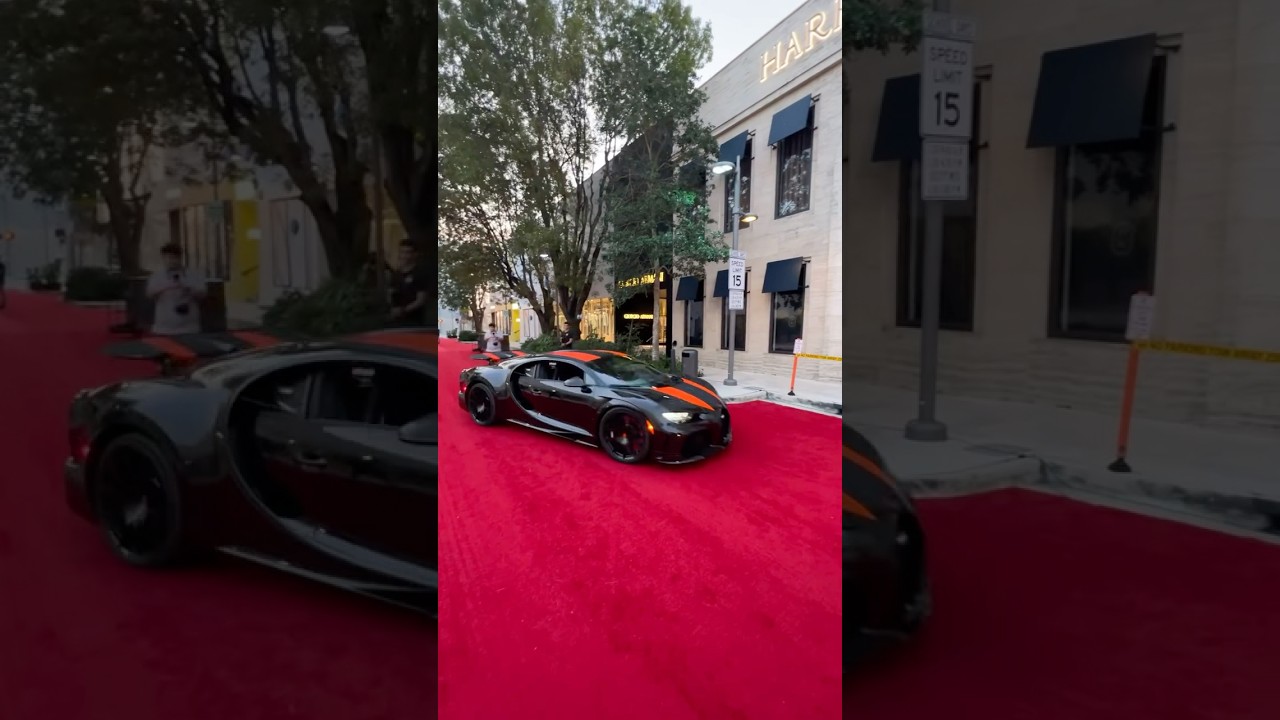 The Bugatti Chiron Super Sport 300+ arriving at Miami Concours