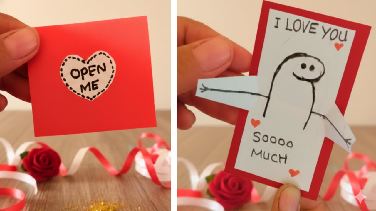 DIY Valentine’s Day Open Me Card | Cute Surprise Love Card Handmade 💌