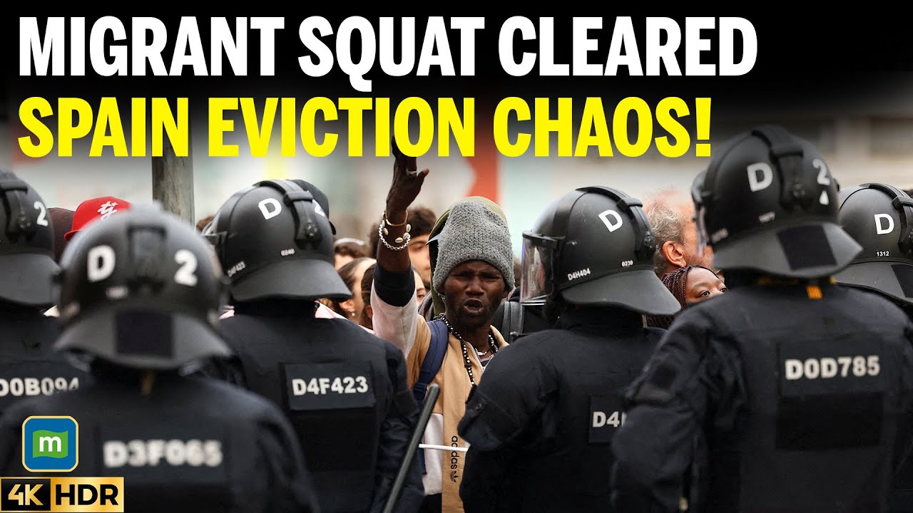 Riot Police Evicts Hundreds Of Migrants In Spain | Police vs. Squatters | N18G | 4K