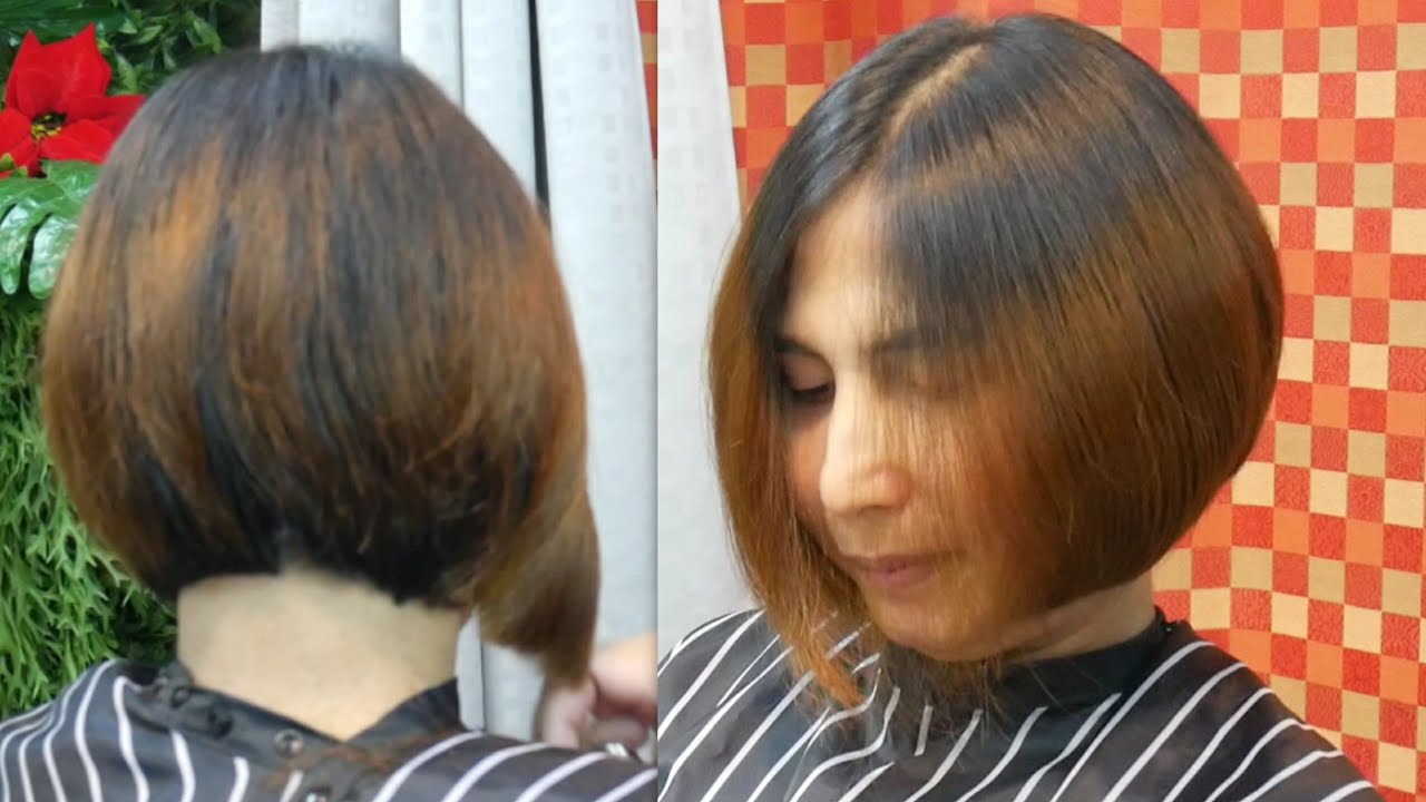 short bob haircut tutorial (original Sound) 👍ตัดผมบ๊อบ ทุยทุย และเท นิด นิด