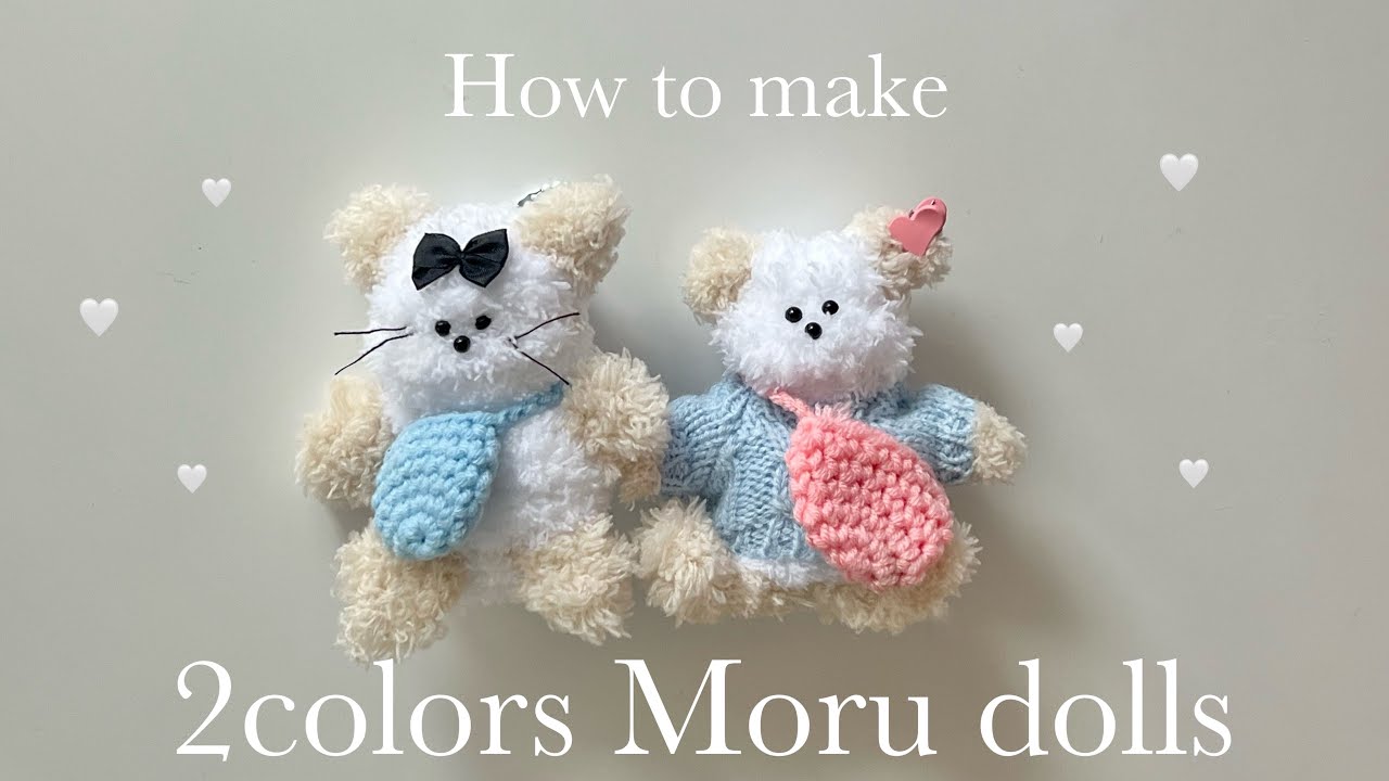 ENG) 2色で作る、モール人形の作り方🤍 2색으로 모루 인형 만들기 / how to make moru dolls by 2colors